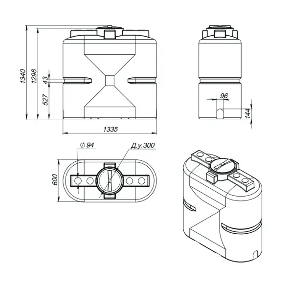 Емкость S 750л под плотность до 1.5 г/см3 синяя