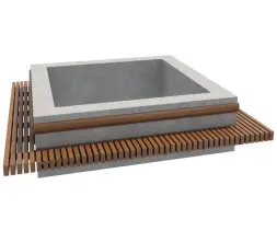 Скамейка на подпорную стенку «Лондон» 1 м.п. (со спинкой)