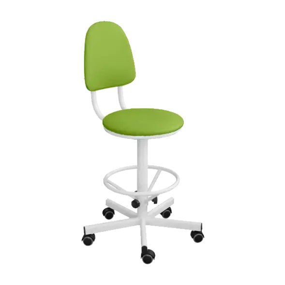 Промышленный стул светло-зеленый КР03/К каркас белый [10768]