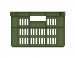 Ящик пластиковый пищевой перфорированный, 600х400х259 мм, зеленый [12.435L.61.PE]