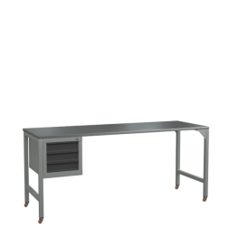 Верстак 2000 с колесами и тумбой с 3 выдвижными ящиками [17071]