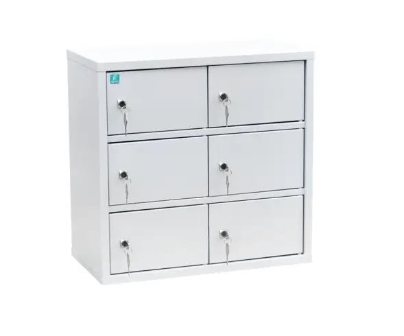 Индивидуальный шкаф кассира на 6 отделений (навесной) 600x310x585 мм Светло-серый