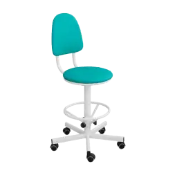 Промышленный стул зеленый КР03/К каркас белый [10771]