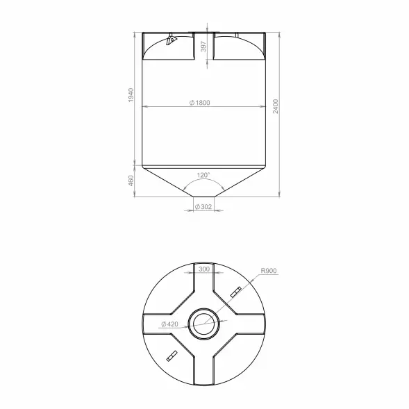 Бункер 5000л усиленный с мешалкой