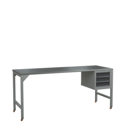 Верстак 2000 с колесами и тумбой с 3 выдвижными ящиками [17072]