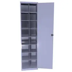 Шкаф для 16 противогазов с дверью (ХПГ-16) 1870x470x380 мм Светло-серый