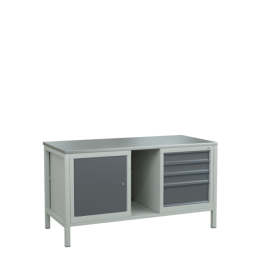 Верстак 1500 с 2 инструментальными тумбами и полкой [9472]