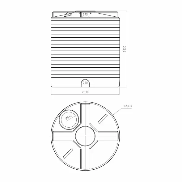 Емкость вертикальная 10000л усиленная