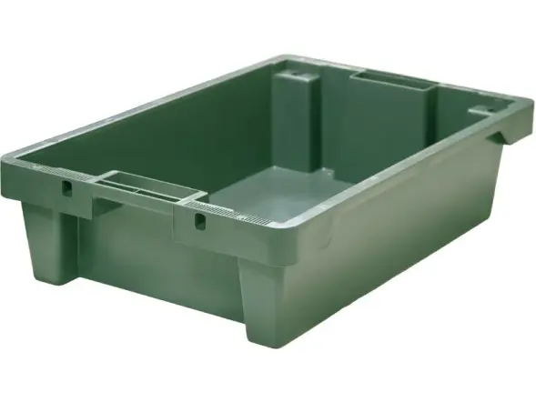 Ящик пластиковый перфорированный, 600х400х150 мм, 27 л, синий [217]