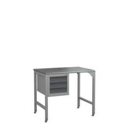 Верстак 1000 на колесах с тумбой с 3 выдвижными ящиками [17175]