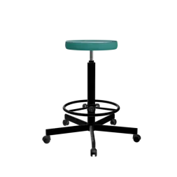Табурет на винтовой опоре зеленый Т02-1/К каркас черный [10976]