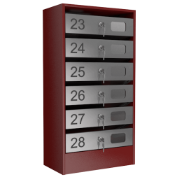 Почтовый ящик на 6 квартир серия Эталон с окошком [12081]
