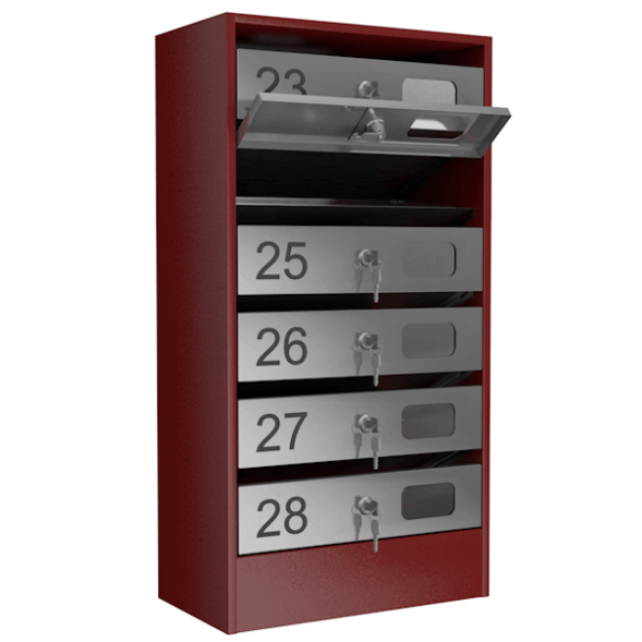 Почтовый ящик на 6 квартир серия Эталон с окошком [12081]