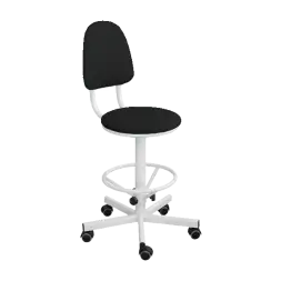 Промышленный стул черный КР03/К каркас белый [10782]