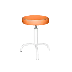 Табурет оранжевый Т04-1 белый каркас [10982]