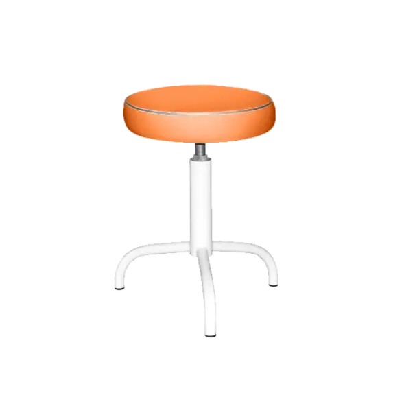 Табурет оранжевый Т04-1 белый каркас [10982]