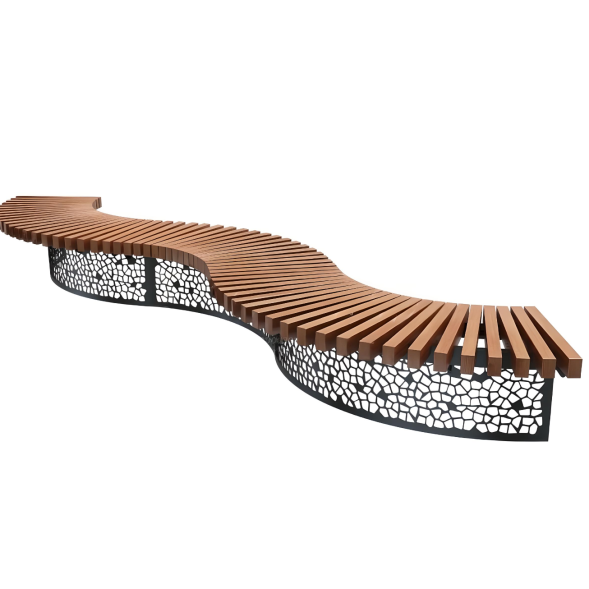 Скамейка стальная «Филигран Радиус» без спинки