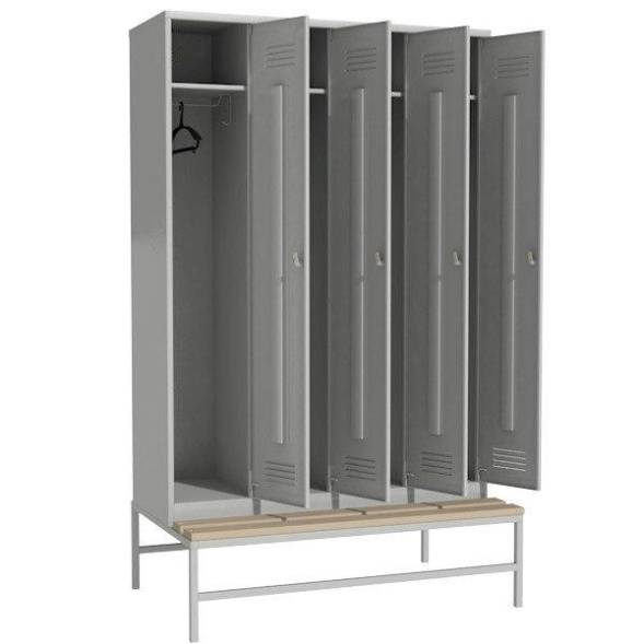 Шкаф на подставке со скамьей для раздевания рабочих [13083]