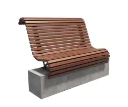 Скамейка стальная «Подиум» Настил с бетоном
