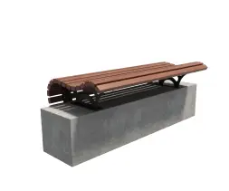 Скамейка стальная «Подиум» без спинки Настил с бетоном