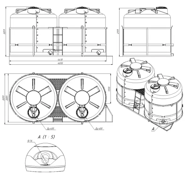 Кассета 13м3 TRF (ПОЛНЫЙ слив) для КАС/ЖКУ
