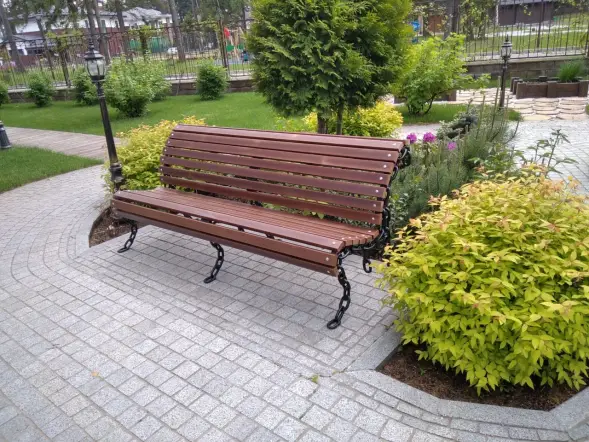 Скамейка стальная «Лукоморье» 3,0 м (3 опоры)