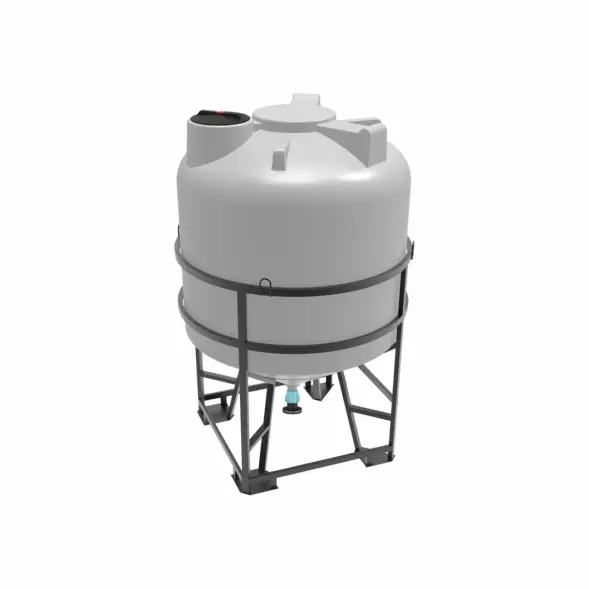 Емкость ЦКТ 5000 л с патрубком 160мм с фланцем под плотность до 1,2 г/см3 белая в обрешетке