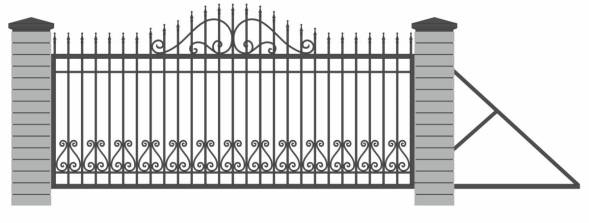 Металлические откатные ворота ОВ-8, 4000x2000 мм