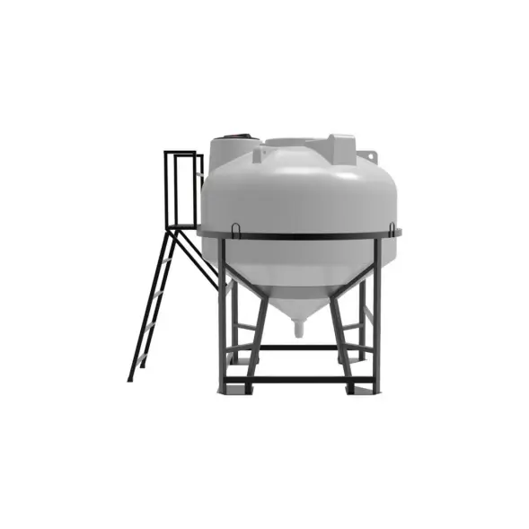Емкость ЦКТ 3000 л с патрубком 160мм белая в обрешетке с лестницей
