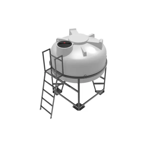 Емкость ЦКТ 3000 л с патрубком 160мм белая в обрешетке с лестницей