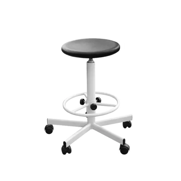 Табурет промышленный полиуретан Т09/К круглое сиденье каркас белый [15791]