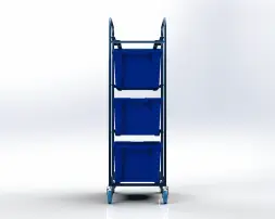 Тележка платформенная трехъярусная, 4 колеса 125 мм