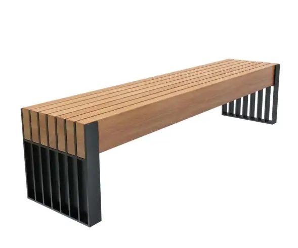 Скамейка стальная «Simple line» без спинки 2,0 м