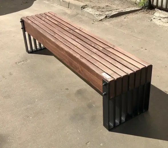 Скамейка стальная «Simple line» без спинки 2,0 м