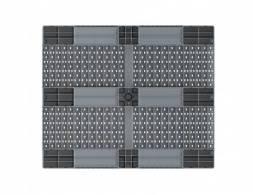 Паллет (поддон) пластиковый перфорированный на 3-х полозьях, 1200х1000х150 мм, серый [02.114.91.PEF]