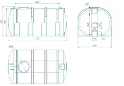 Ёмкость горизонтальная 10000л усиленная с волнорезом