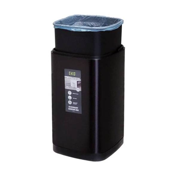 Мусорное ведро сенсорное EKO, 30 литров, ЧЁРНЫЙ (Перезаряжаемое)