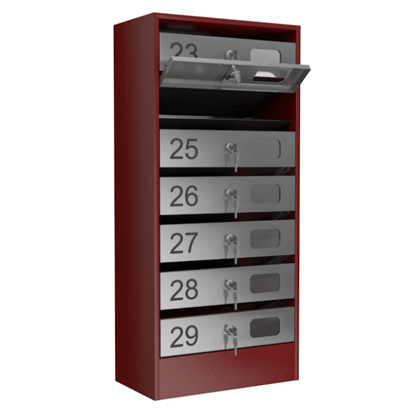 Почтовый ящик на 7 квартир серия Эталон с окошком [12093]