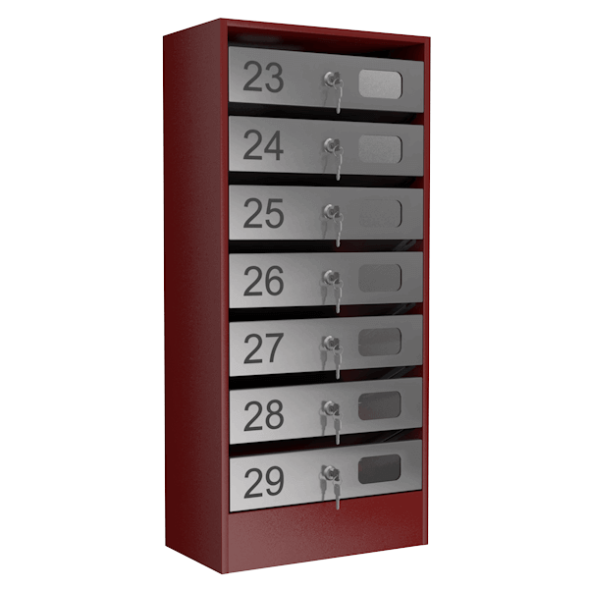 Почтовый ящик на 7 квартир серия Эталон с окошком [12093]