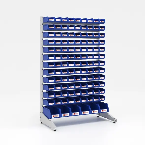 Стеллаж односторонний L1500 №2 (1425х940х500) светло-серый